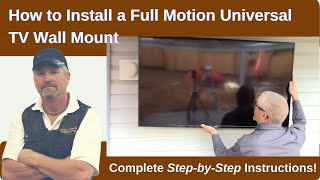 How to Install a Full Motion Universal TV Wall Mount [upl. by Berger]