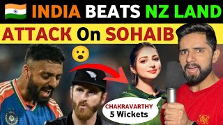 INDIA BEAT NEW ZEALAND CHAKRAVARTHY 5 WICKET HAUL INDIA HOT FAVOURITE PAKISTANI REACTION REAL TV [upl. by Meggie]