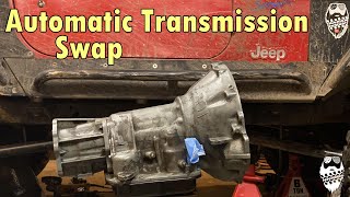 Automatic Transmission Swap in my Jeep Wrangler TJ Part 1 [upl. by Henriette]