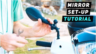 Scooter Mirrors How to removeinstall and setup  Mitchs Scooter Stuff [upl. by Esikram]