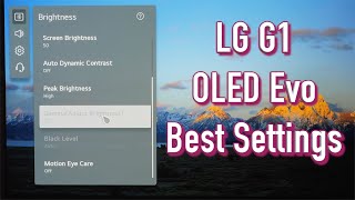 LG G1 OLED Evo Best Picture Settings SDR HDR amp Dolby Vision [upl. by Alih]