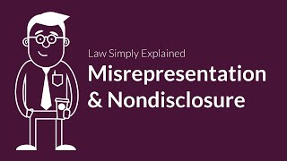 Misrepresentation and Nondisclosure  Contracts  Defenses amp Excuses [upl. by Zsolway894]