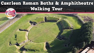 CAERLEON ROMAN BATHS amp AMPHITHEATRE WALES  Walking Tour  Pinned on Places [upl. by Brantley]