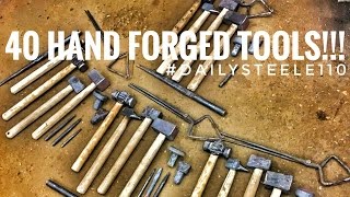 MAKING 40 HAND FORGED BLACKSMITHING TOOLS [upl. by Adidnac788]