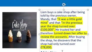 How to apply misrepresentation Liam cupcake scenario [upl. by Jo Ann]