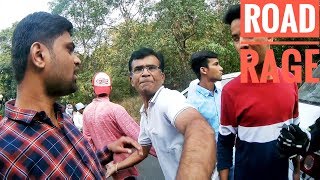 ROAD RAGE INDIA  Idiot car driver  Angry Biker smashed his mirror  Accident  Braapster [upl. by Llyrrad]