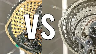 Sram XX1 Eagle vs Shimano XTR 12 Speed Drivetrain Shifting In Slow motion [upl. by Eikcir]