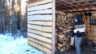 Staying Warm at the Cabin  Winter Day Living in Alaska [upl. by Eziechiele]