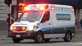 Ambulance responding with siren and lights Superior Ambulance Service [upl. by Onirefes]