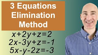 Solving Systems of 3 Equations Elimination [upl. by Frey]