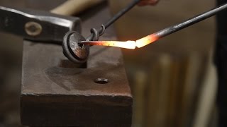 Blacksmithing  Forging a nail [upl. by Ytirehc]