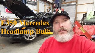 Mercedes E350 Headlight Bulb Replacement [upl. by Odrareg]