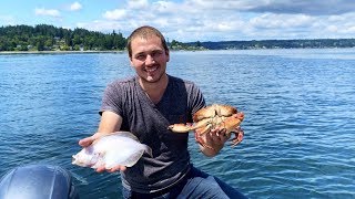 Fishing Crabbing amp Cooking on the Boat Puget Sound [upl. by Vonny611]