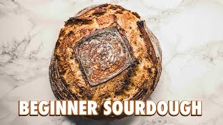 No Knead Beginner Sourdough Bread [upl. by Coralyn105]