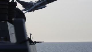 Russian Jets Fly Low Over US Navy Ship [upl. by Winchester]