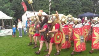 Roman Reenactment at the Amphitheatre in Caerleon Marching In [upl. by Babette400]