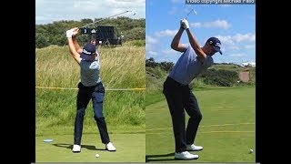 Justin Thomas golf swing  Long Iron faceon amp downtheline July 2017 [upl. by Sherwood]