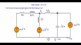 AC Example  Nodal Analysis  Hard [upl. by Ahsikam]