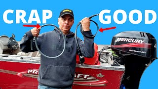 Replace Boat Gas Line  Gray Fuel Line Cause Outboard to Bog amp Stall [upl. by Eidnas]