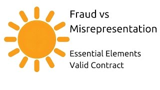 Fraud vs Misrepresentation  Other Essential Elements of a Valid Contract  CA CPT  CS amp CMA [upl. by Eilrebmik]