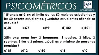 EJERCICIOS PSICOMÉTRICOS  PRIMERA PARTE [upl. by Nostrebor]