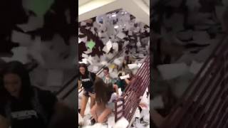 Students on the last day of school throw an insane amount of paper down the stairs [upl. by Web]