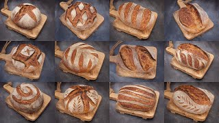 Sourdough Bread SCORING Techniques  Bread Scoring PATTERNS amp DESIGNS [upl. by Ihtac]